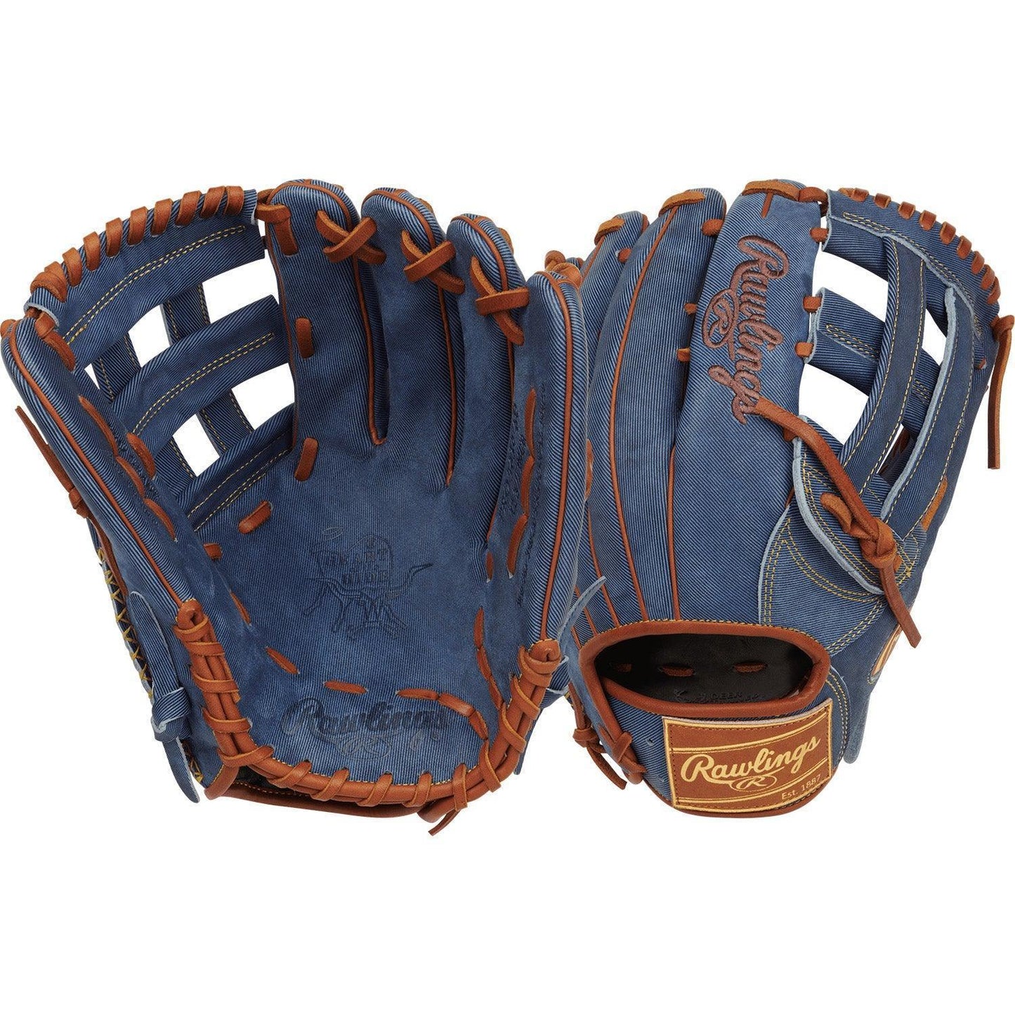 Rawlings Heart of the Hide Pro Label Denim Edition 12.75" Baseball Fielding Glove - PRO3039-6D – Product View | Smash It Spor