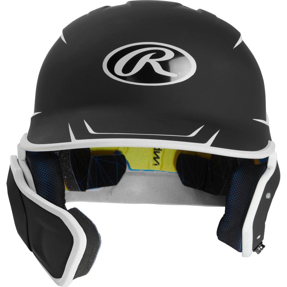 Rawlings Mach Two-Tone Matte Batting Helmet with EXT FLAP-MACHEXTL-LEFT HANDED BATTER – Second View | Smash It Sports