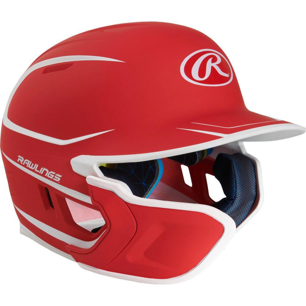 Rawlings Mach Two-Tone Matte Batting Helmet with EXT FLAP-MACHEXTL-LEFT HANDED BATTER – Third View | Smash It Sports