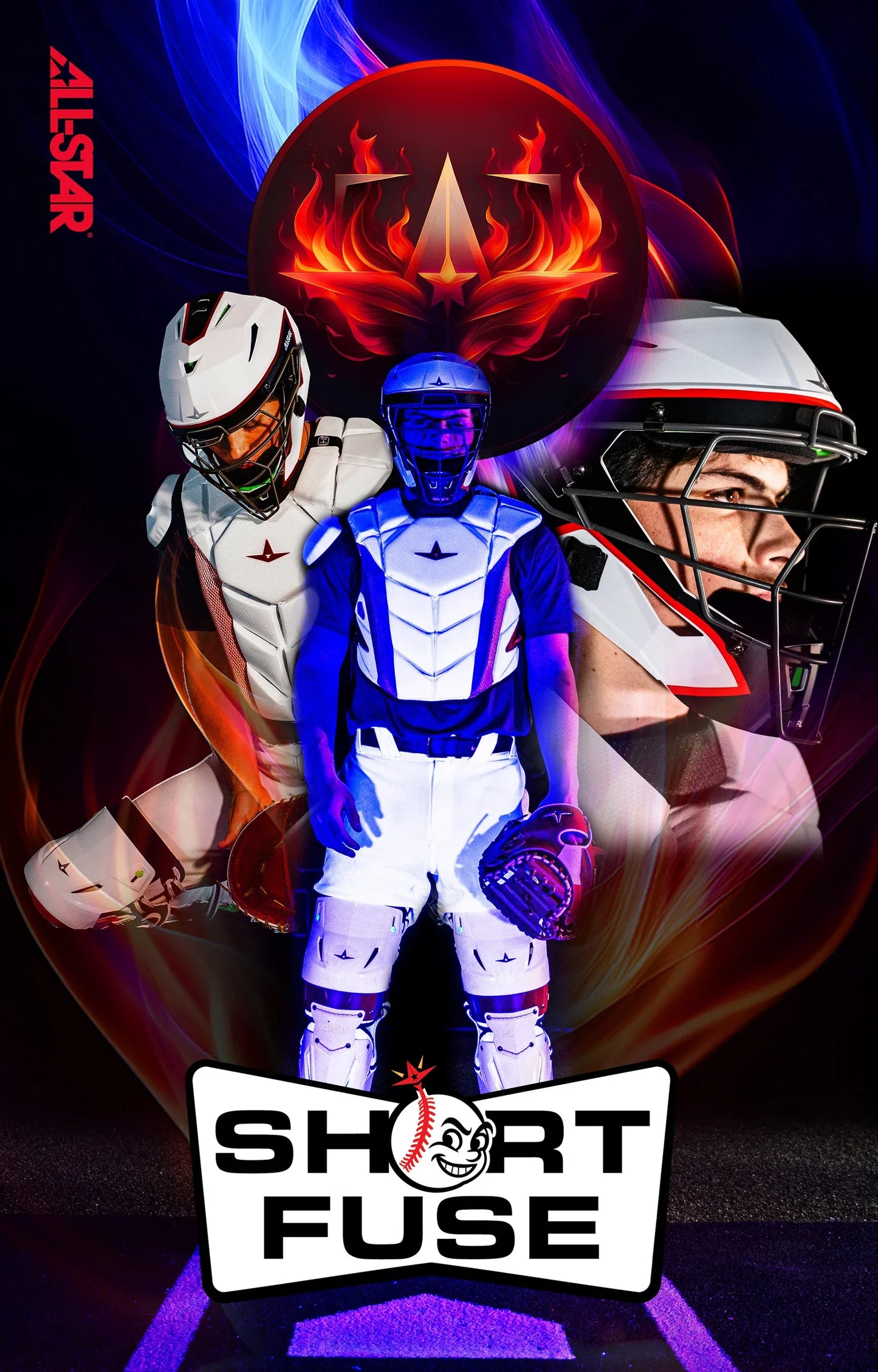 All-Star MVP-Pro Short Fuse Series Catchers Set - Redline Enforcer (Adult/Intermediate/Youth)