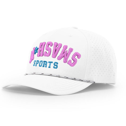 Smash It Sports Performance Rope Snapback Hat - White/Vice