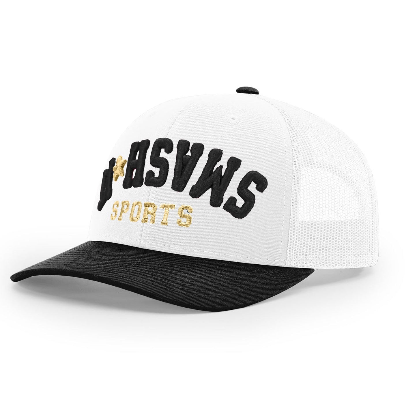 Smash It Sports R112 Trucker Hat - White/Black/Gold
