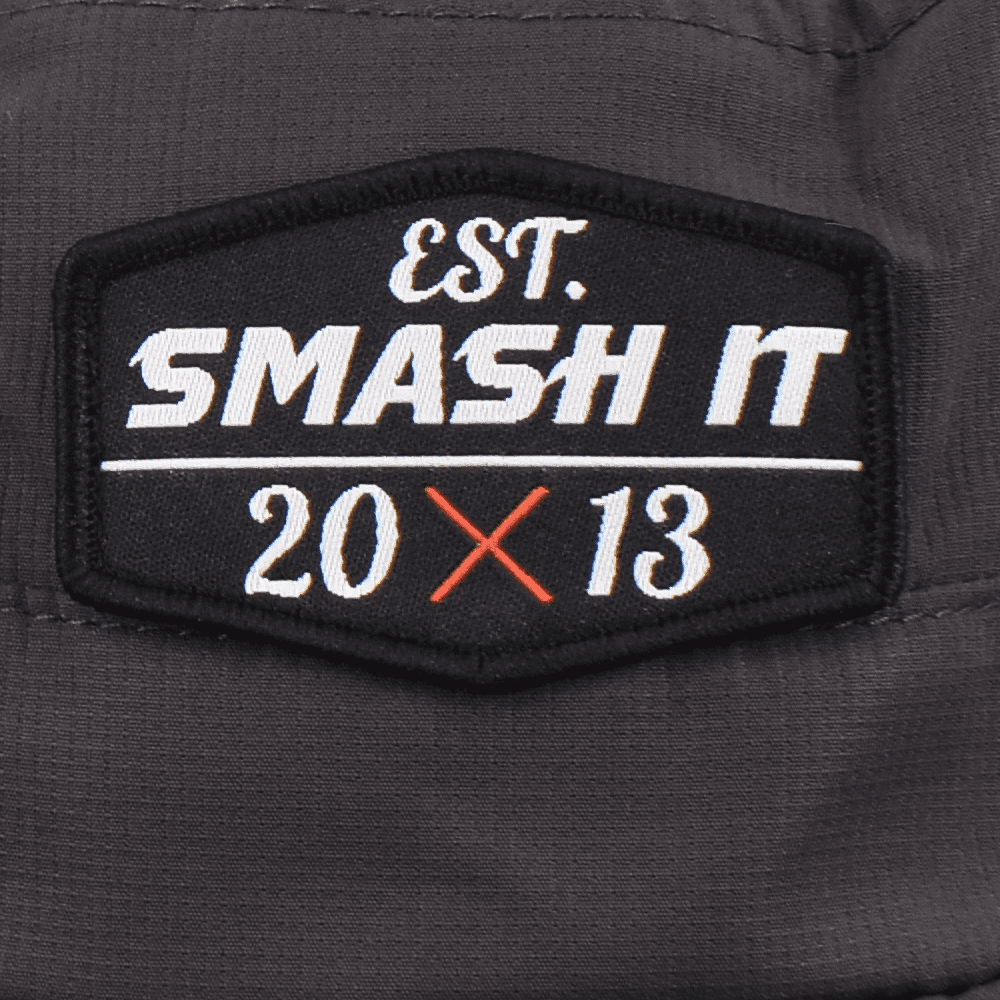 Smash It Sports Bucket Hat Charcoal with Black Patch