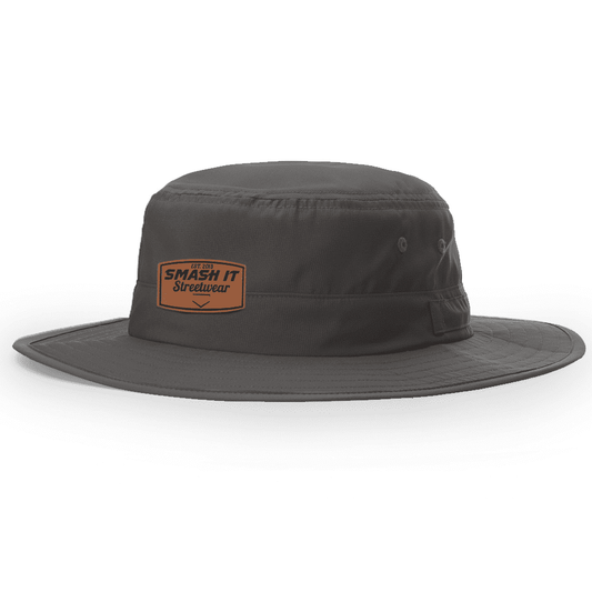 Smash It Sports Bucket Hat Charcoal with Leather Patch