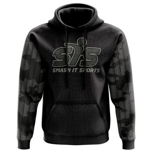 Smash It Sports Core Fleece Hoodie - Black/White Repeat Logo