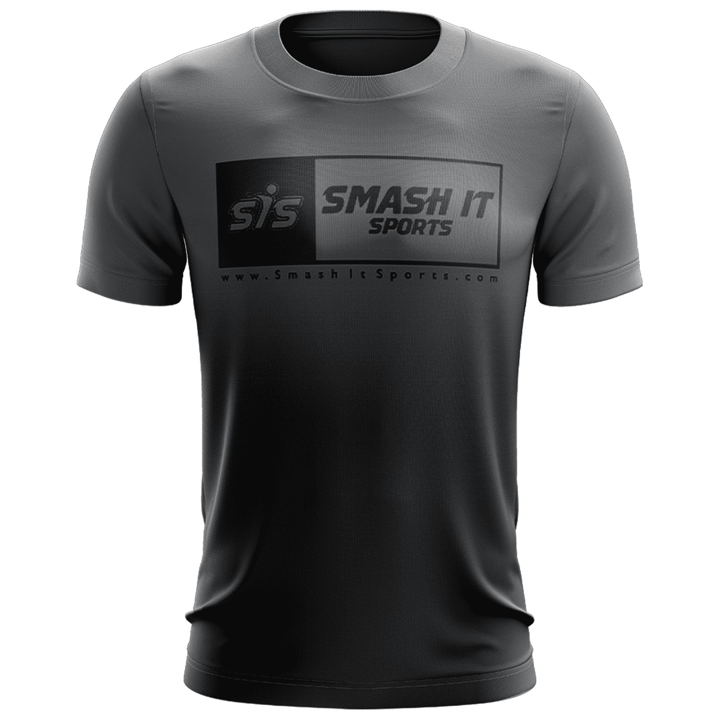 Smash It Sports EVO-Tech Short Sleeve Shirt - Black/Charcoal Fade Boxed Logo – Specs Overview | Smash It Sports