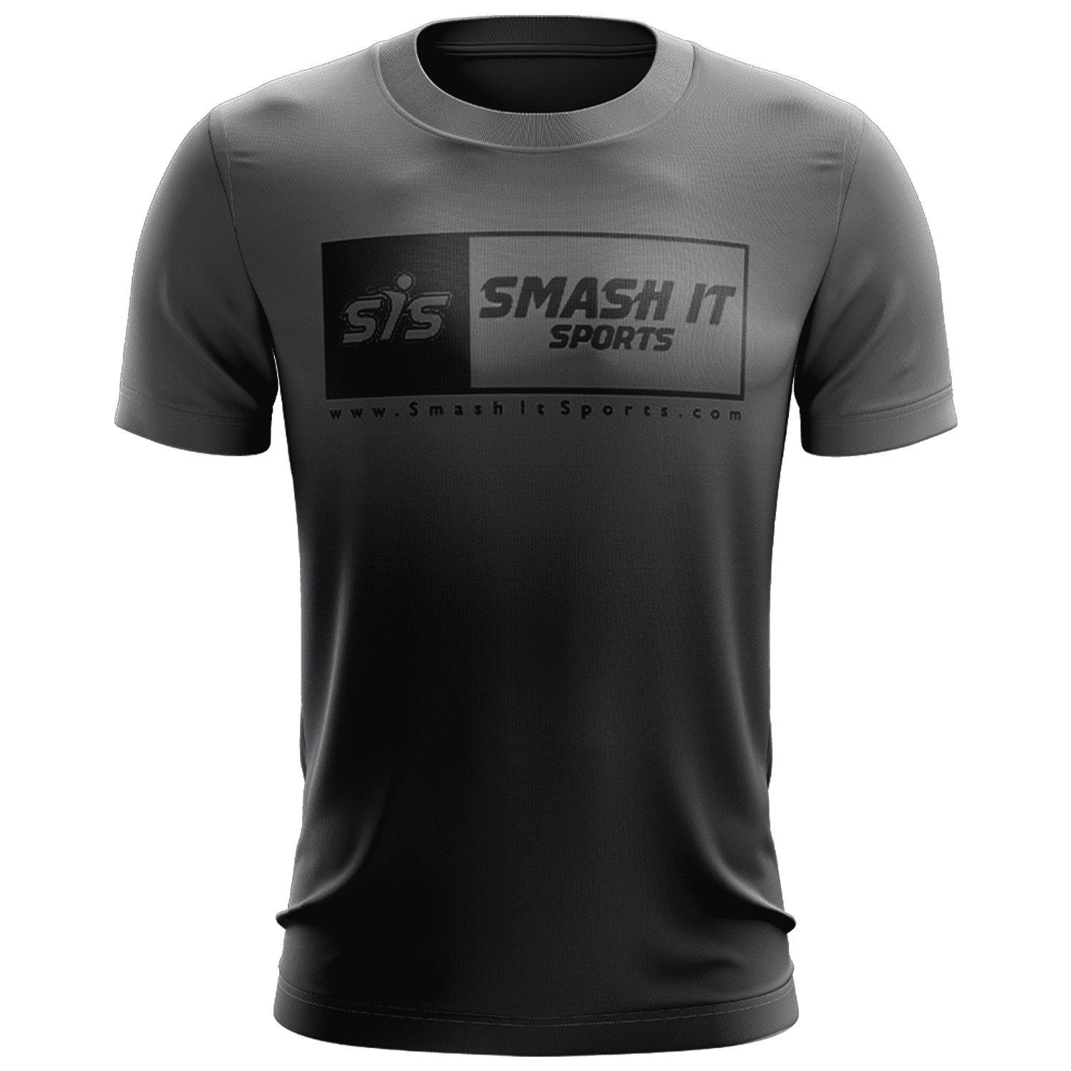 Smash It Sports EVO-Tech Short Sleeve Shirt - Black/Charcoal Fade Boxed Logo – Specs Overview | Smash It Sports