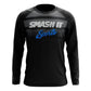 Smash It Sports Long Sleeve Shirt (Black/Grey Gradient Lines) – Primary View | Smash It Sports