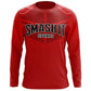 Smash It Sports Long Sleeve Shirt - Smash Logo (Red/Black) – Primary View | Smash It Sports | Playing, Sweat, Comfort
