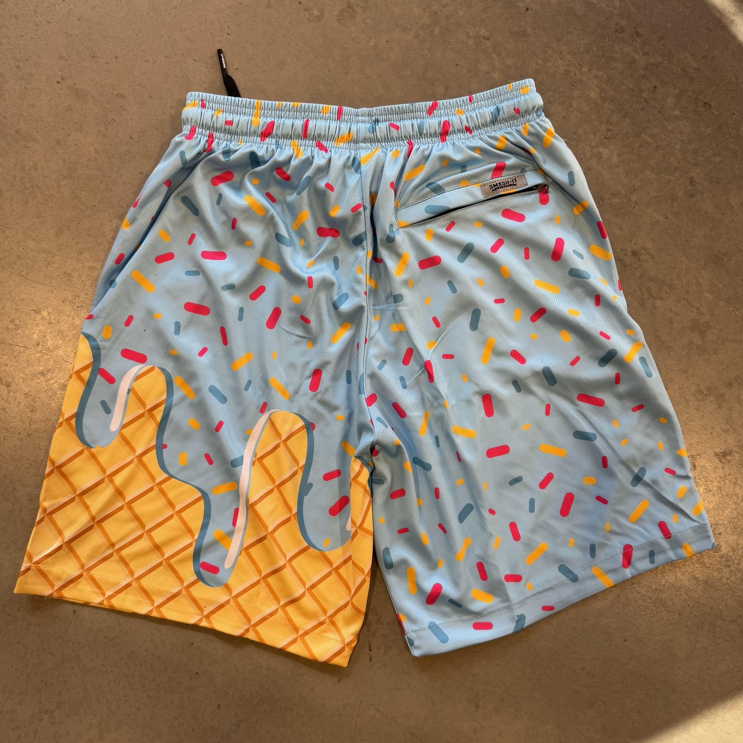 Smash It Sports Mesh Shorts - Ice Cream Drip Blue - Smash It Sports