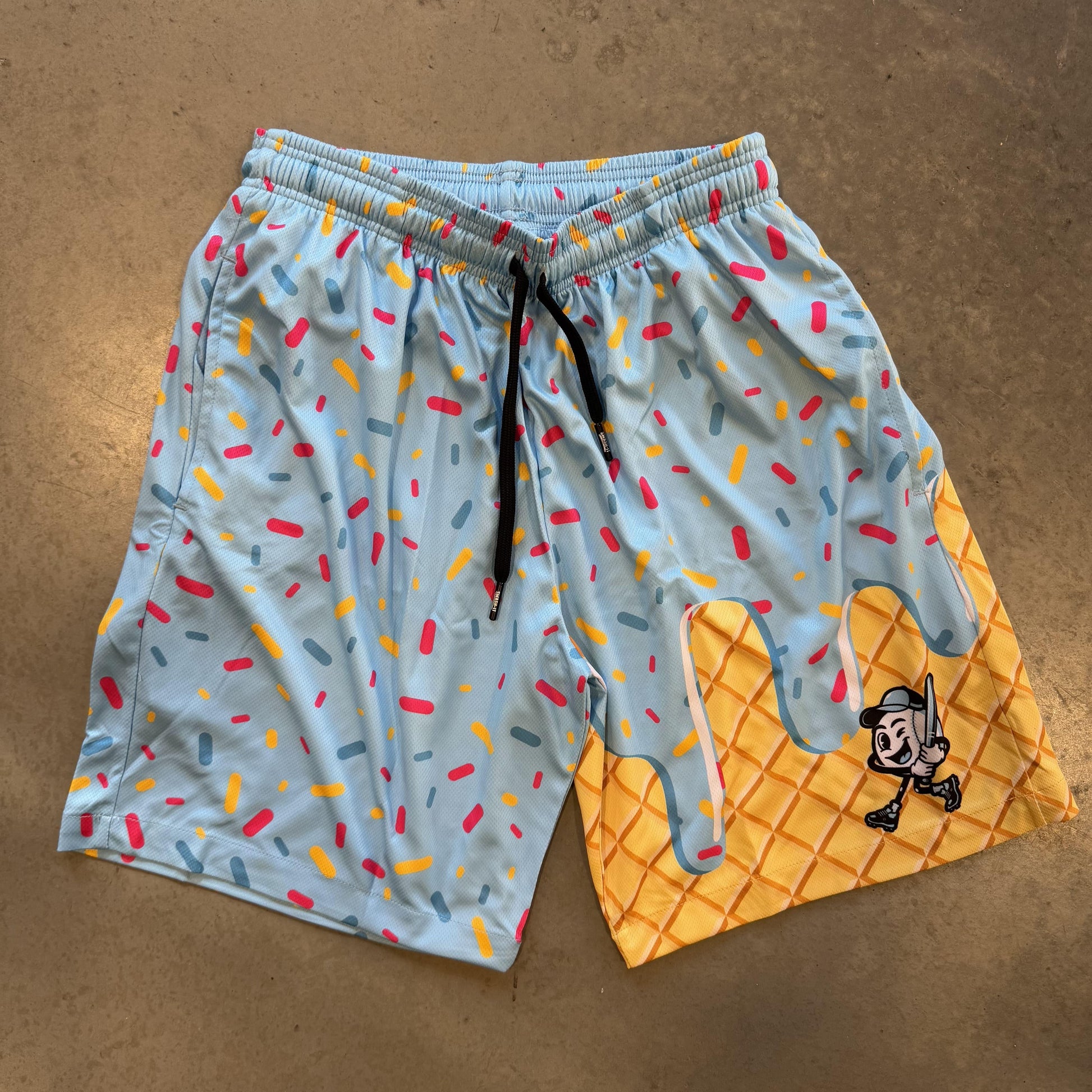 Smash It Sports Mesh Shorts - Ice Cream Drip Blue - Smash It Sports