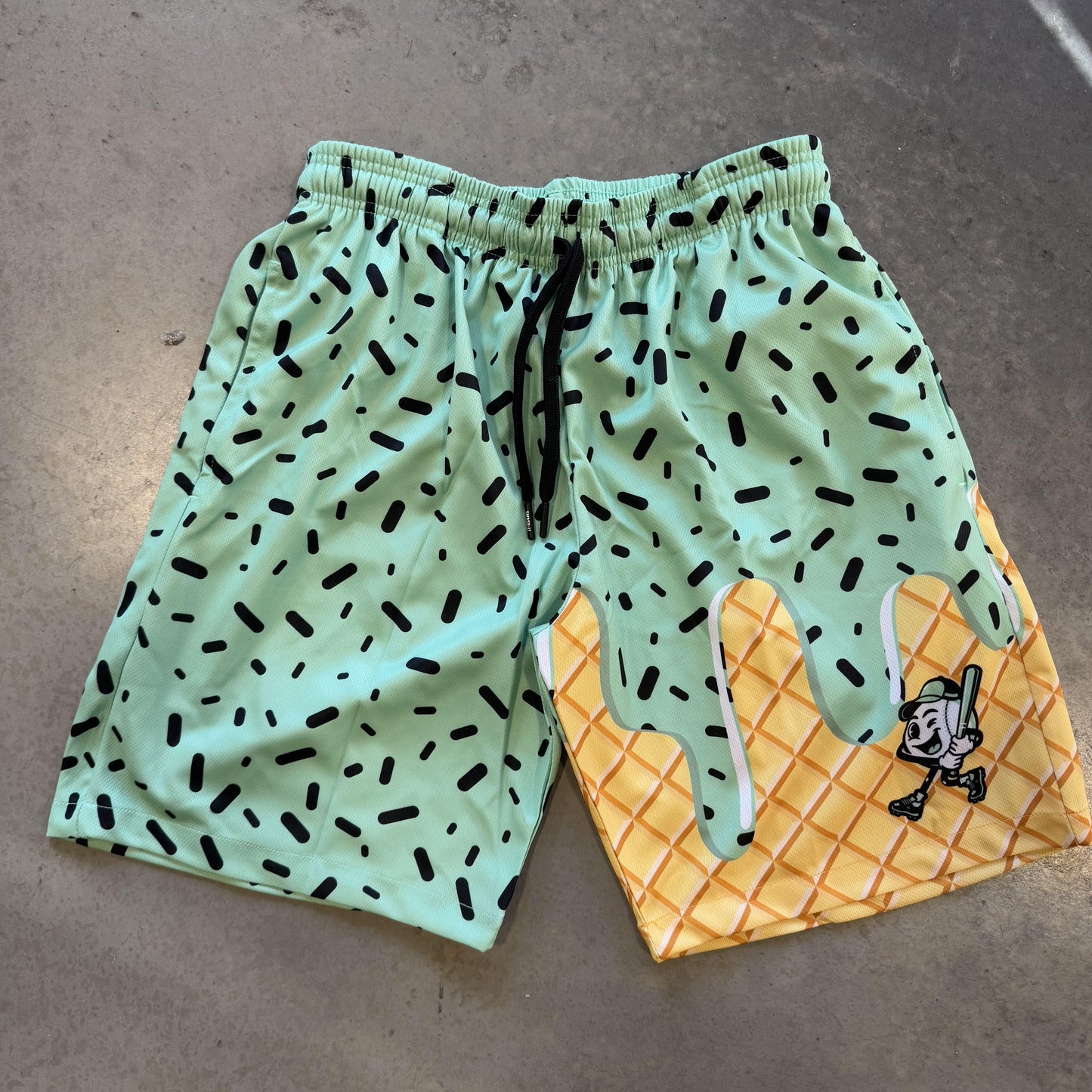 Smash It Sports Mesh Shorts - Ice Cream Drip Mint Chocolate Chip - Smash It Sports
