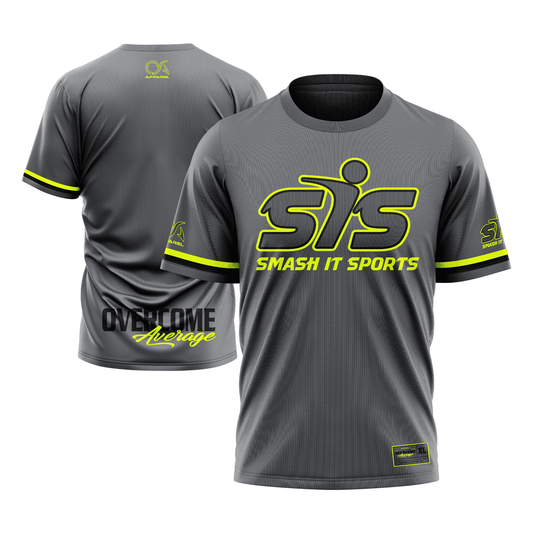 Smash It Sports Short Sleeve Shirt - The League (Charcoal/Volt) - Smash It Sports