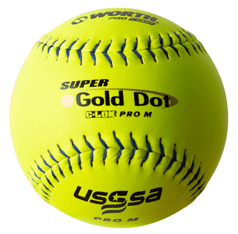 SPECIAL - 6 DOZEN - Worth PRO M 44/375 USSSA 12" Slowpitch Softballs - UM12CY – Specs Overview | Smash It Sports | composite,