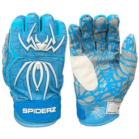Spiderz HYBRID Batting Gloves - Electric Blue/White - Smash It Sports