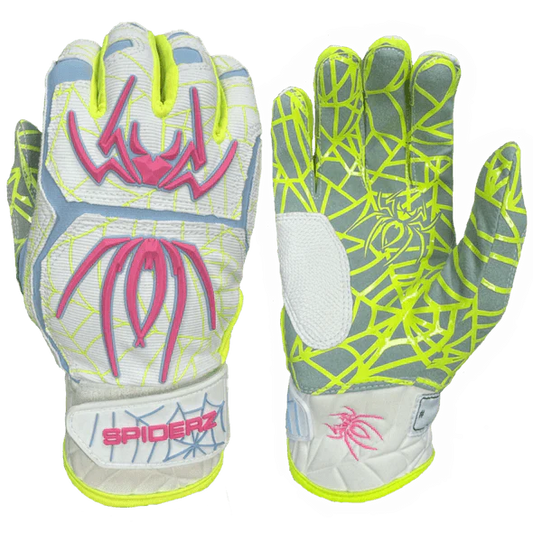 Spiderz HYBRID Batting Gloves - Fluoro - Smash It Sports