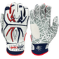 Spiderz HYBRID Batting Gloves - White/Red/Navy - Smash It Sports