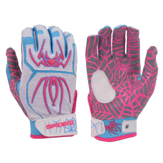 Spiderz HYBRID Limited Edition Batting Gloves - Miami Vice (White) - Smash It Sports