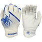 Spiderz PRO Batting Gloves - White/Royal Blue – Product View | Smash It Sports | leather, pro
