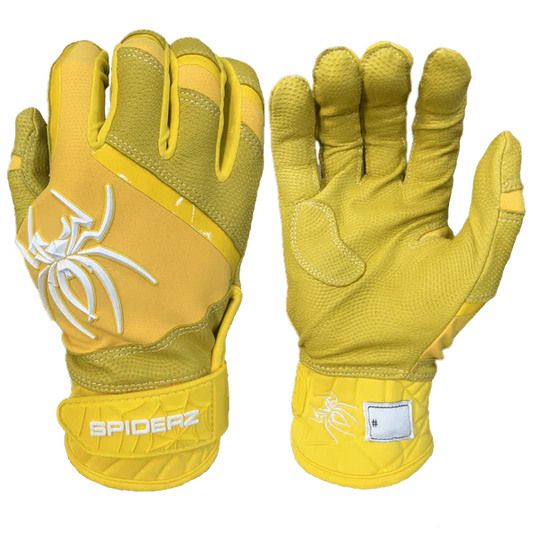 Spiderz Pro Premier Batting Gloves - Yellow/White - Smash It Sports