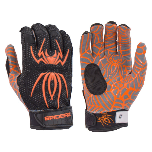 Spiderz HYBRID Batting Gloves - Black/Orange