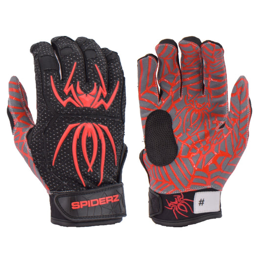 Spiderz HYBRID Batting Gloves - Black/Red