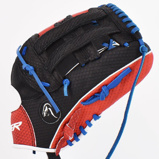 Viper Japanese Kip Leather Fielding Glove Black/Red/Royal – Primary View | Smash It Sports | This, Lightweight, Japanese Kip