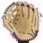Viper Japanese Kip Leather Slowpitch Softball Fielding Glove Tan Red Blue White - Smash It Sports