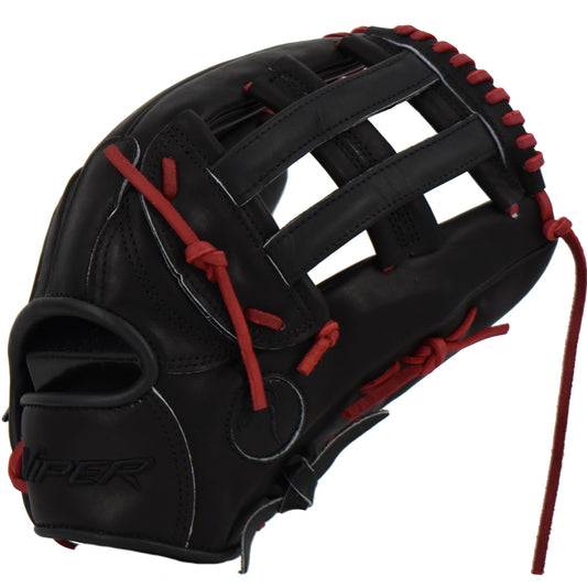 Viper Japanese Kip Leather Slowpitch Softball Fielding Glove â€“ Black/Red