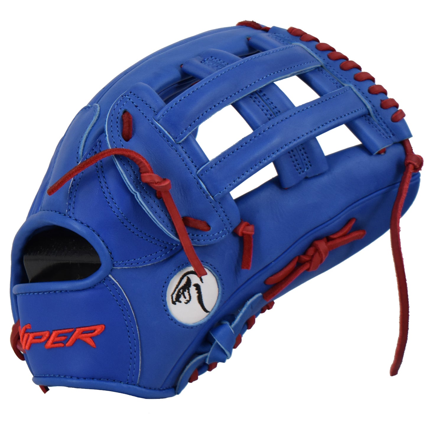 Viper Japanese Kip Leather Slowpitch Softball Fielding Glove â€“ Royal/Red