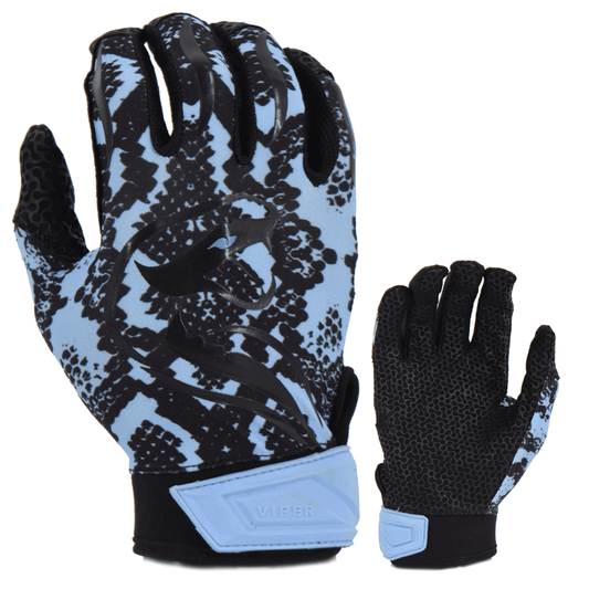 Viper Lite Premium Batting Gloves Leather Palm - Viper Skin Edition - Carolina/Black