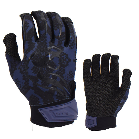 Viper Lite Premium Batting Gloves Leather Palm - Viper Skin Edition - Navy/Black