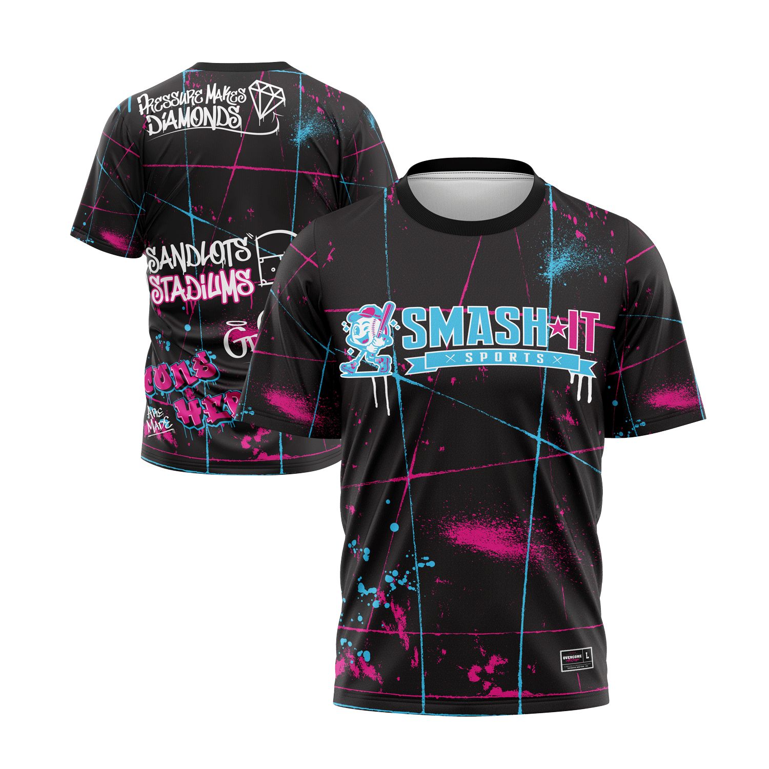 Smash It Sports Short Sleeve Shirt - Graffiti (Black) – Specs Overview | Smash It Sports | premium