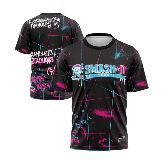 Smash It Sports Short Sleeve Shirt - Graffiti (Black) – Specs Overview | Smash It Sports | premium