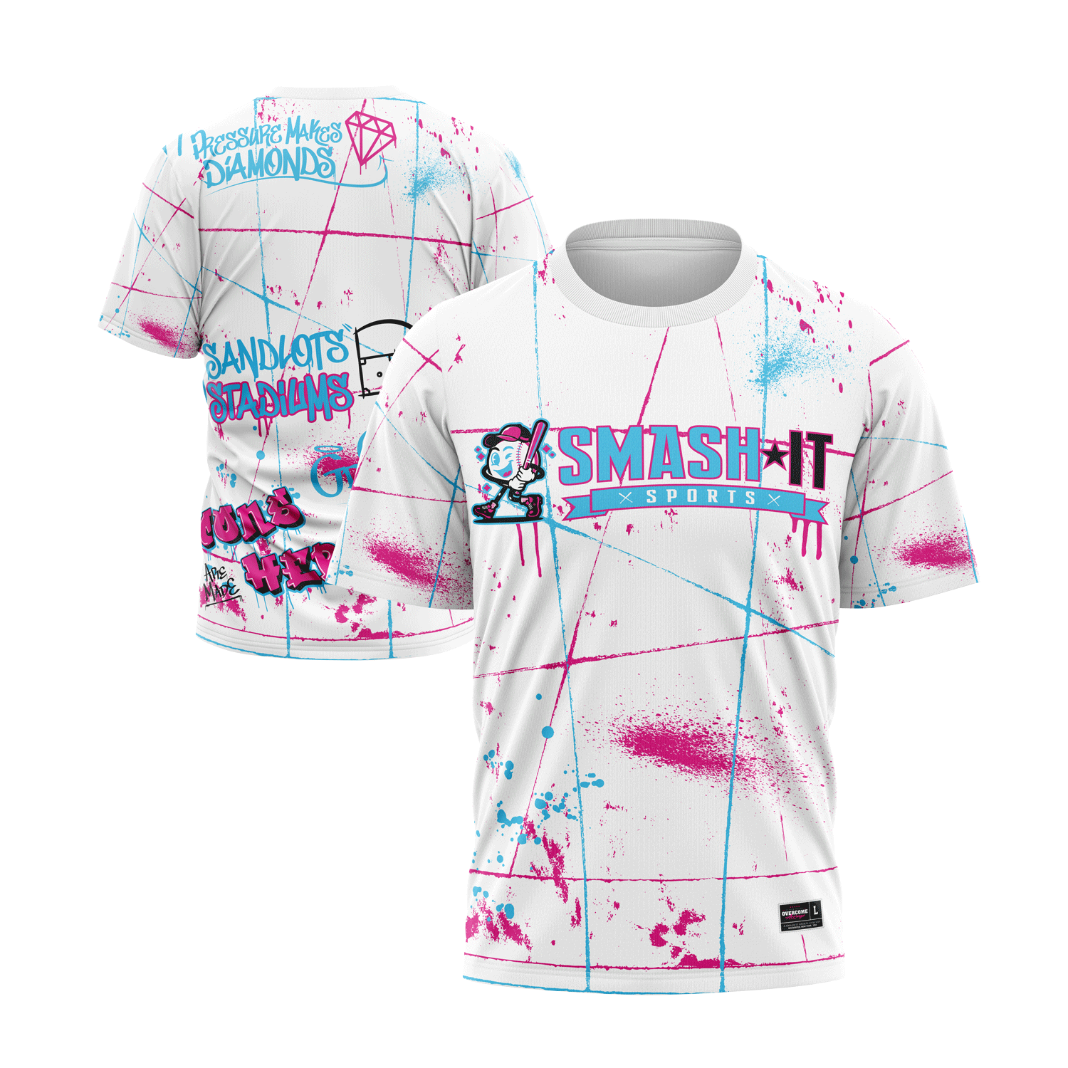 Smash It Sports Short Sleeve Shirt - Graffiti (White) – Specs Overview | Smash It Sports | premium