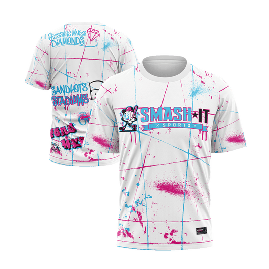 Smash It Sports Short Sleeve Shirt - Graffiti (White) – Specs Overview | Smash It Sports | premium