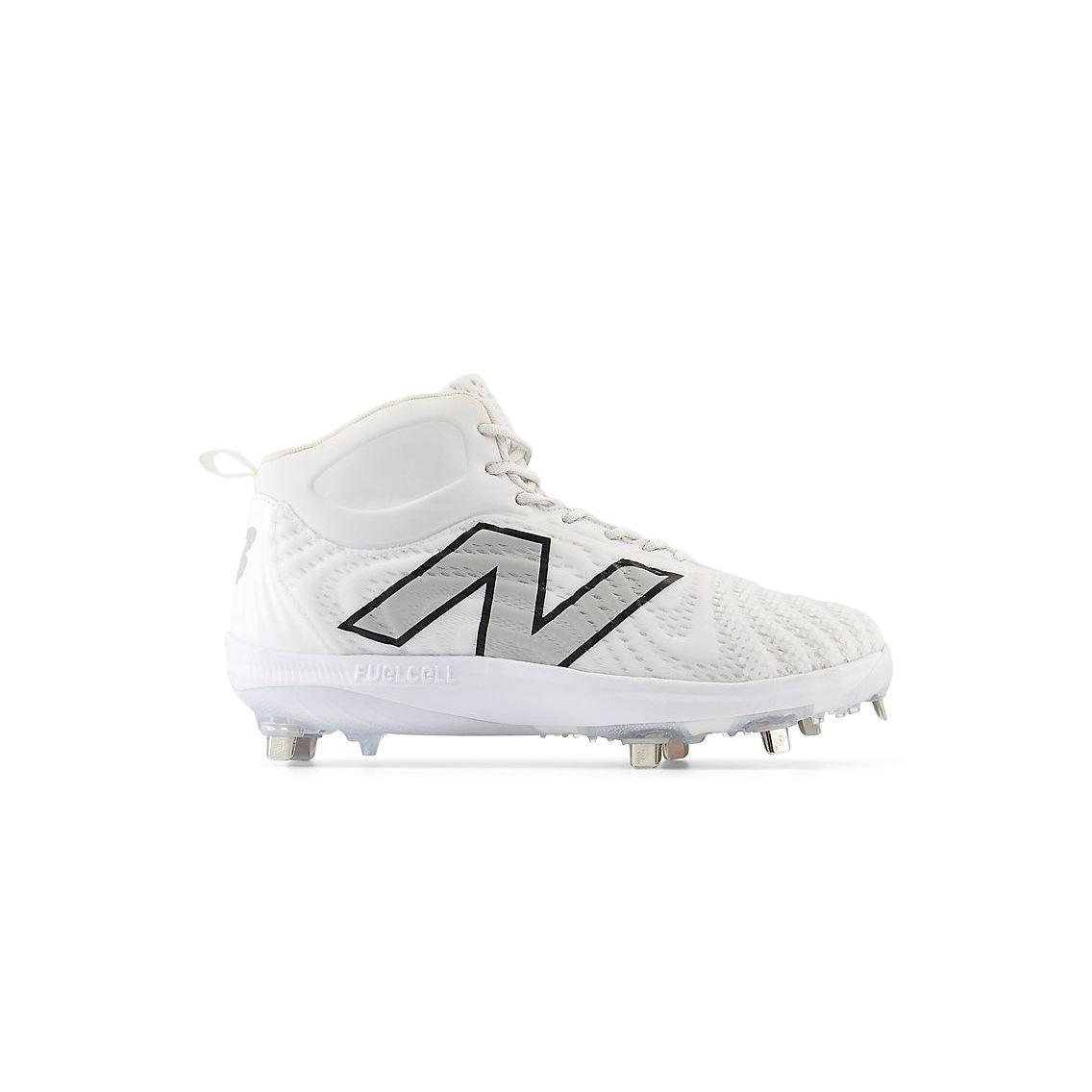 New Balance Men's FuelCell 4040 V7 Mid-Metal Baseball Cleats - White / Rain Cloud - M4040TW7 - Smash It Sports