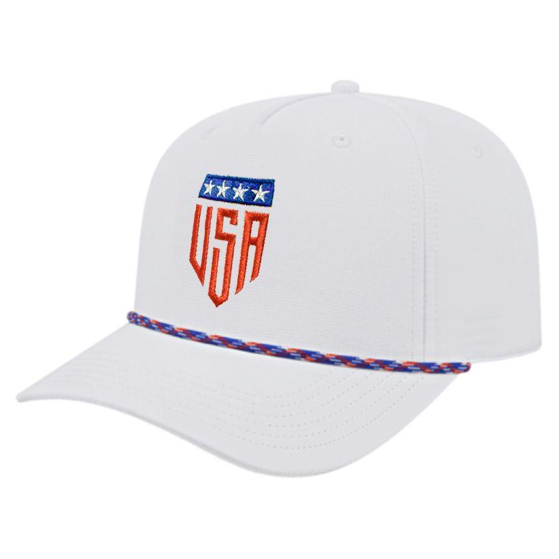 Team USA Shield Snapback Hat - White - Smash It Sports