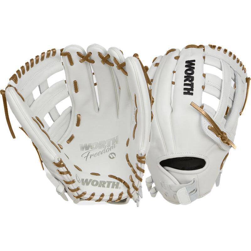 Worth Freedom Series 14" Slowpitch Fielding Glove - WWF140-6WGD – Product View | Smash It Sports | leather, pro, web