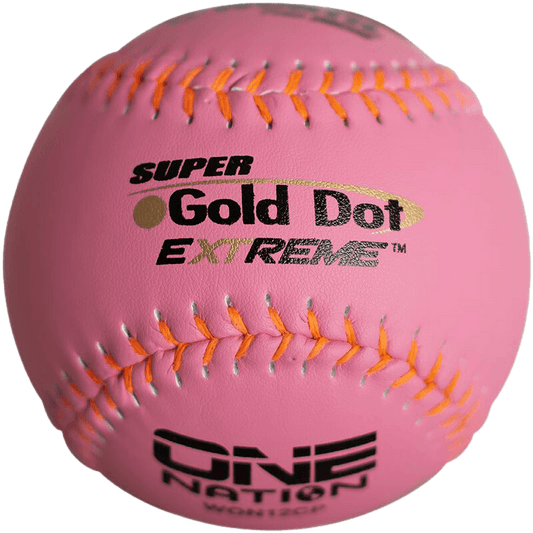 Worth Pink Super Gold Dot Extreme Composite 44/325 GSL 12" Slowpitch Softballs - WON12CP – Specs Overview | Smash It Sports