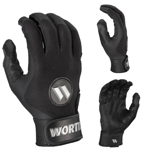 Worth Pro Series Slowpitch Batting Gloves - Black - Smash It Sports