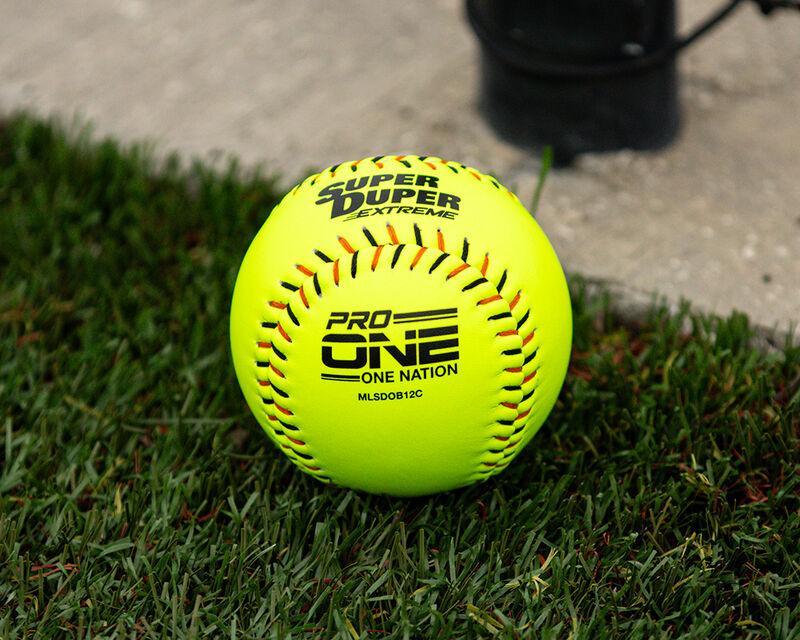 Worth Super Duper Extreme Black/Orange Stitch Pro Comp 44/375 One Nation 12" Slowpitch Softballs – Product View | Smash It Sp