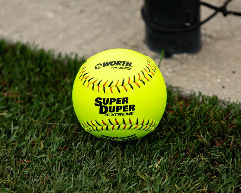 Worth Super Duper Extreme Black/Orange Stitch Pro Comp 44/375 One Nation 12" Slowpitch Softballs – Product View | Smash It Sp