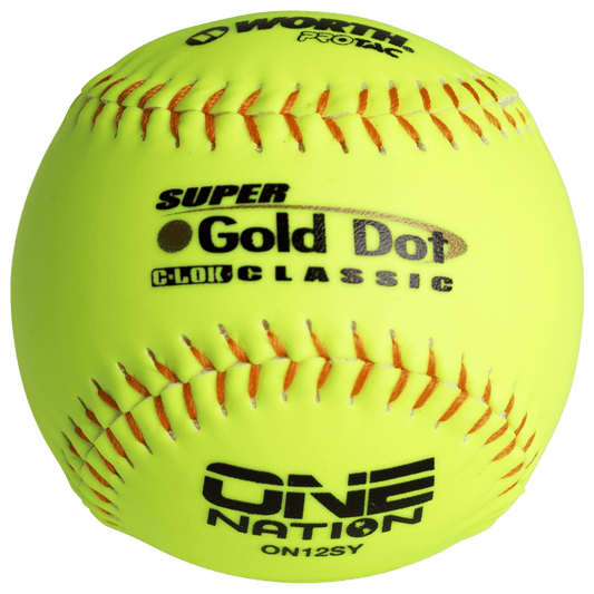 Worth Super Gold Dot Extreme Classic M One Nation 12" Slowpitch Softballs - ON12SY – Specs Overview | Smash It Sports